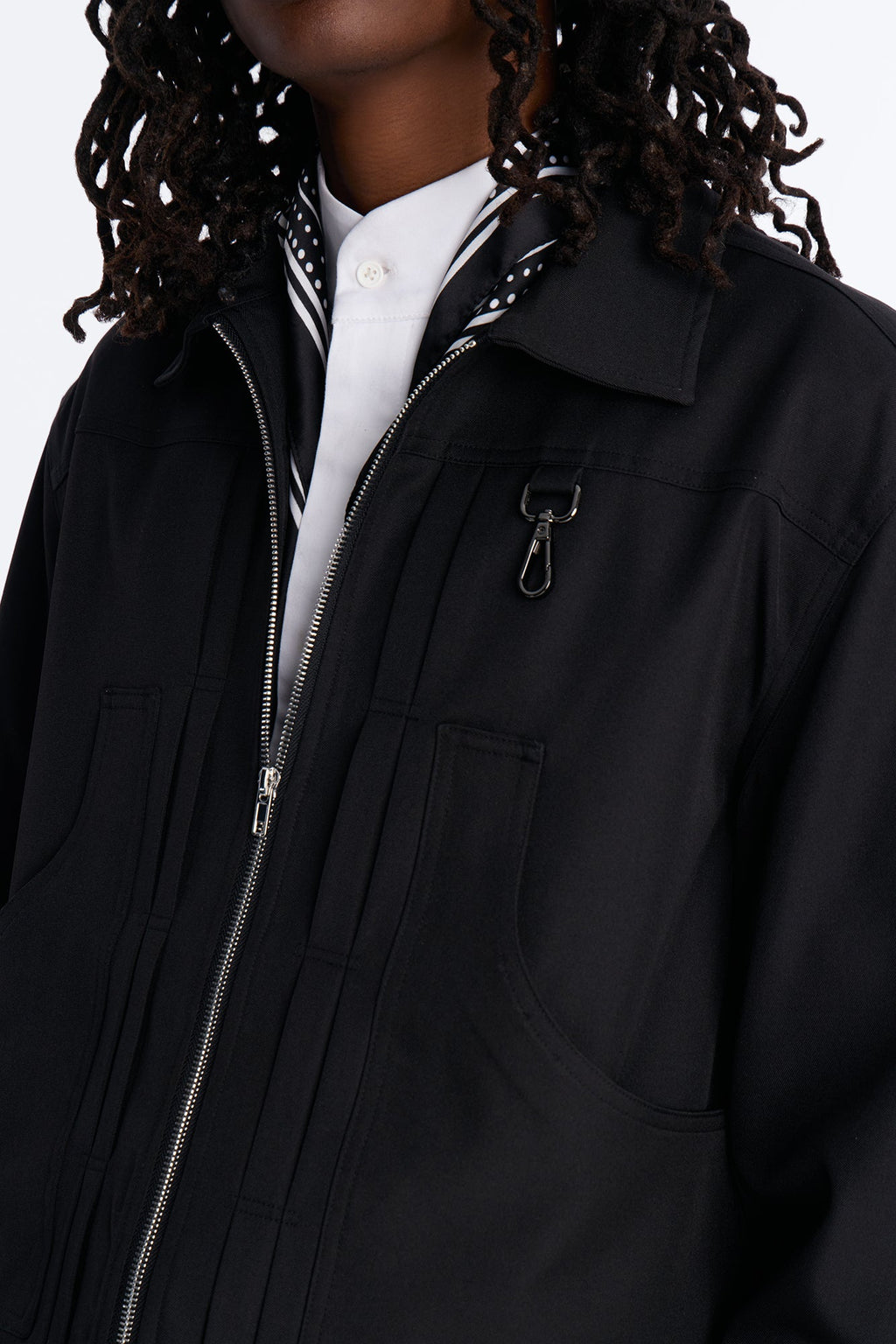Relaxed Vertical Sync Zip Jacket - Black