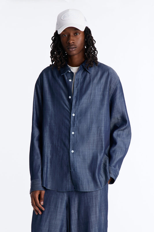 Mercer Gates Relaxed Button Up Shirt - Indigo