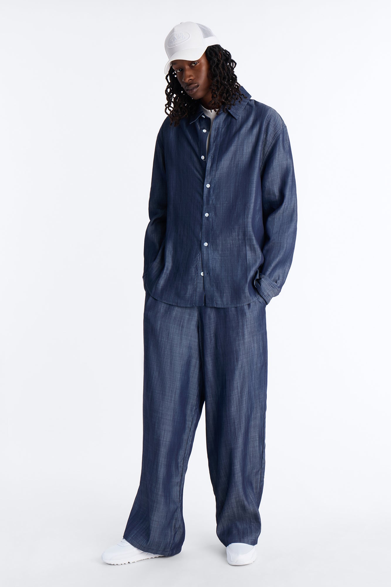 Mercer Gates Relaxed Button Up Shirt - Indigo