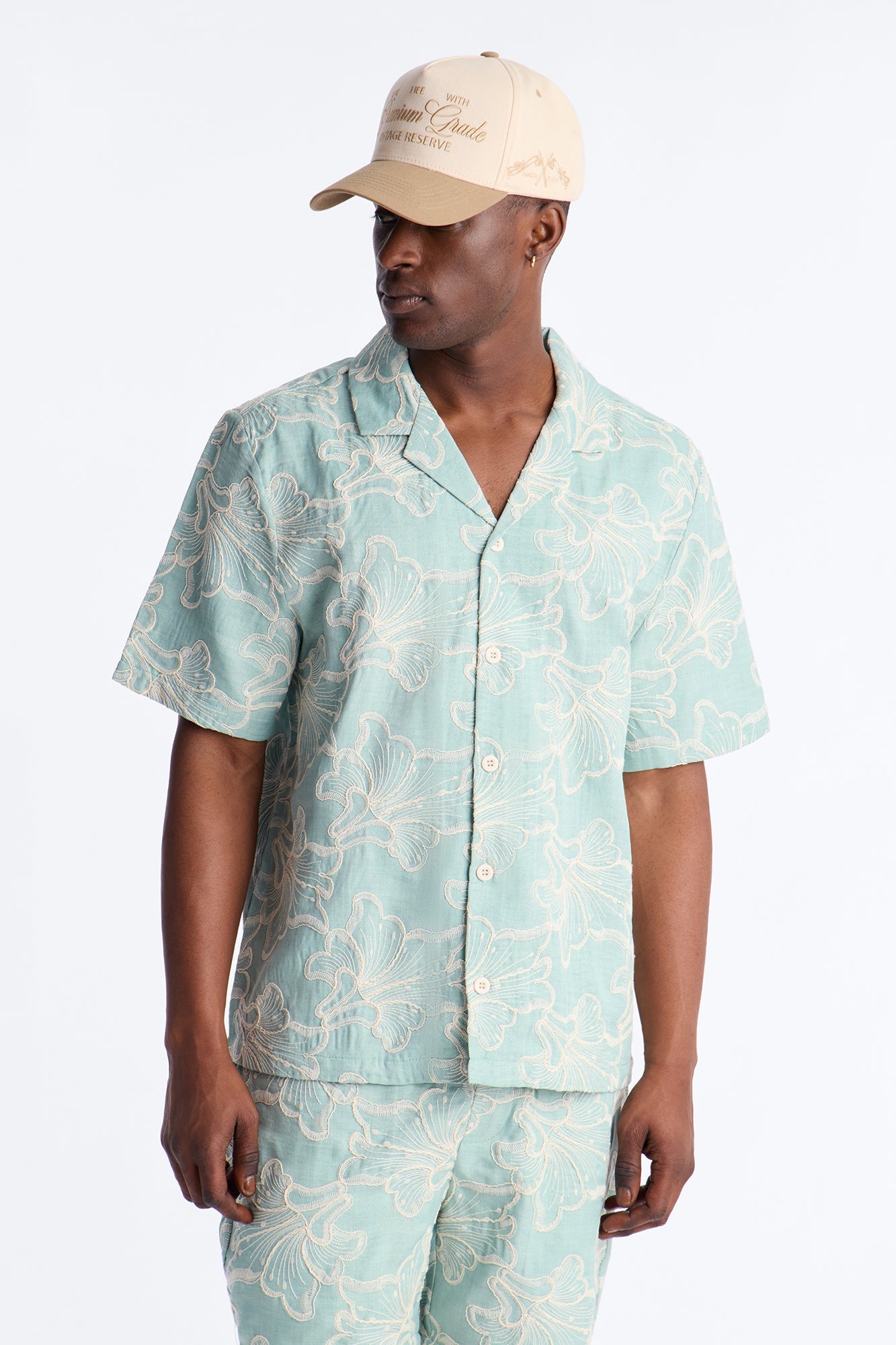 Coastal Drift Cuban Button Up Shirt - Mint