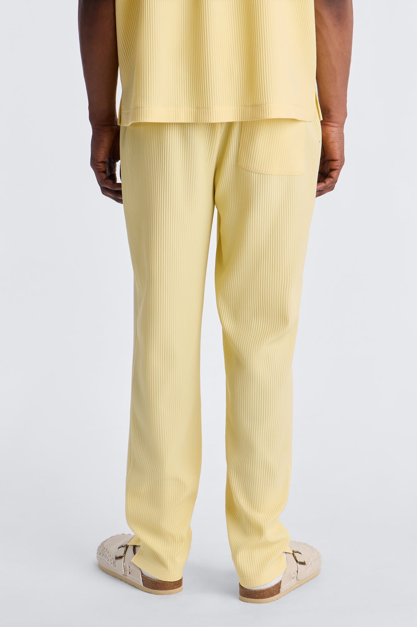 Show Up Slim Slit Pants - Butter Yellow