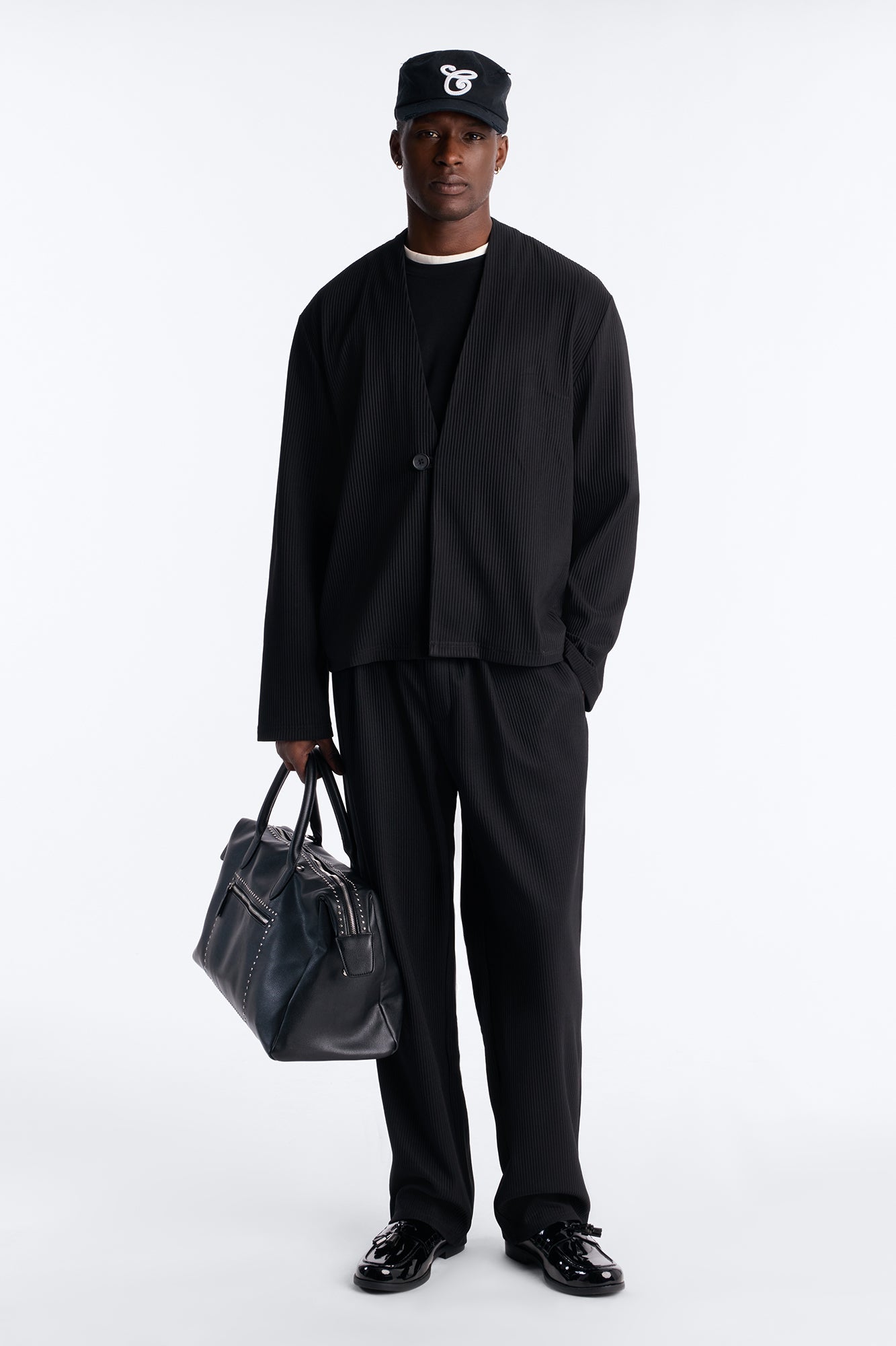 Show Up Straight Pleated Casual Trouser - Black