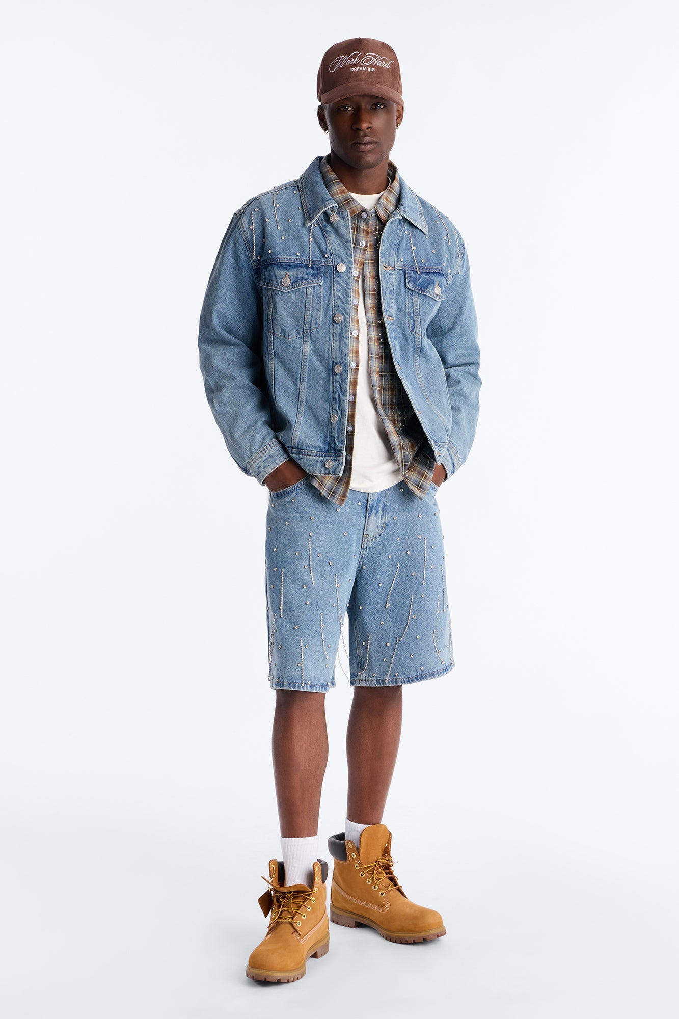 Cropped Street Ice Denim Jacket - Light Wash