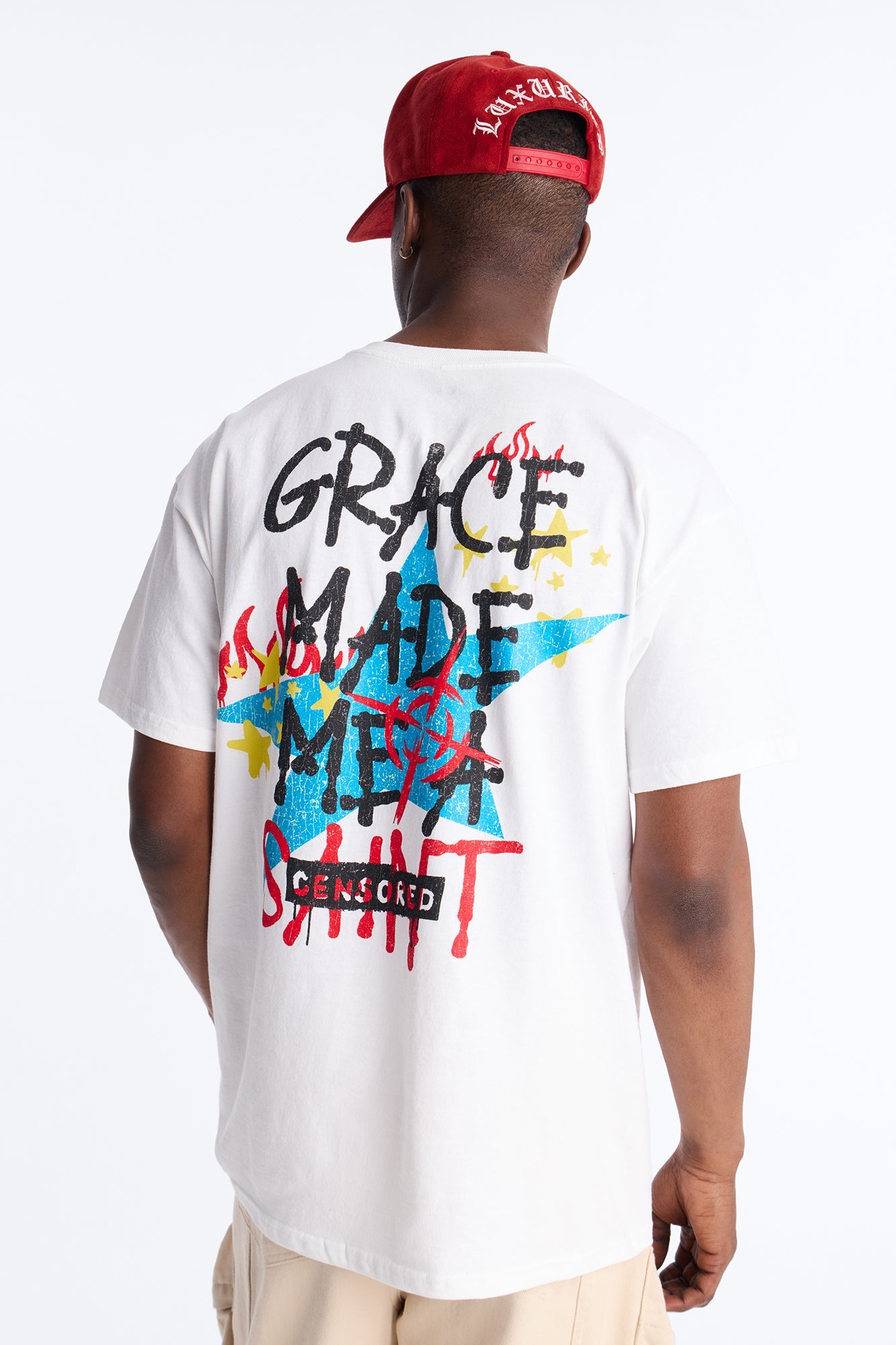 Grace Made Me A Saint Short Sleeve Tee - White