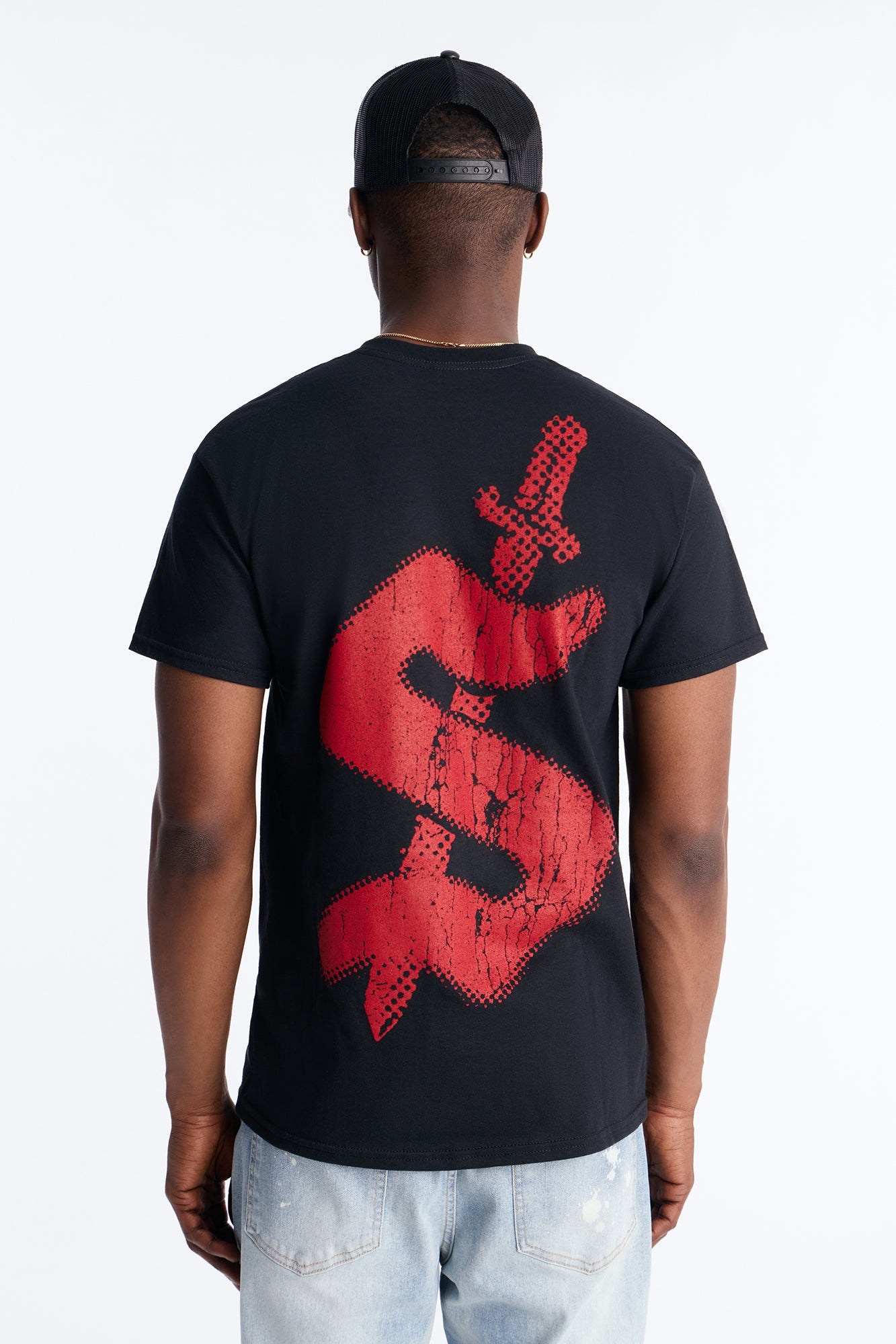 21 Savage Distressed Short Sleeve Tee - Black