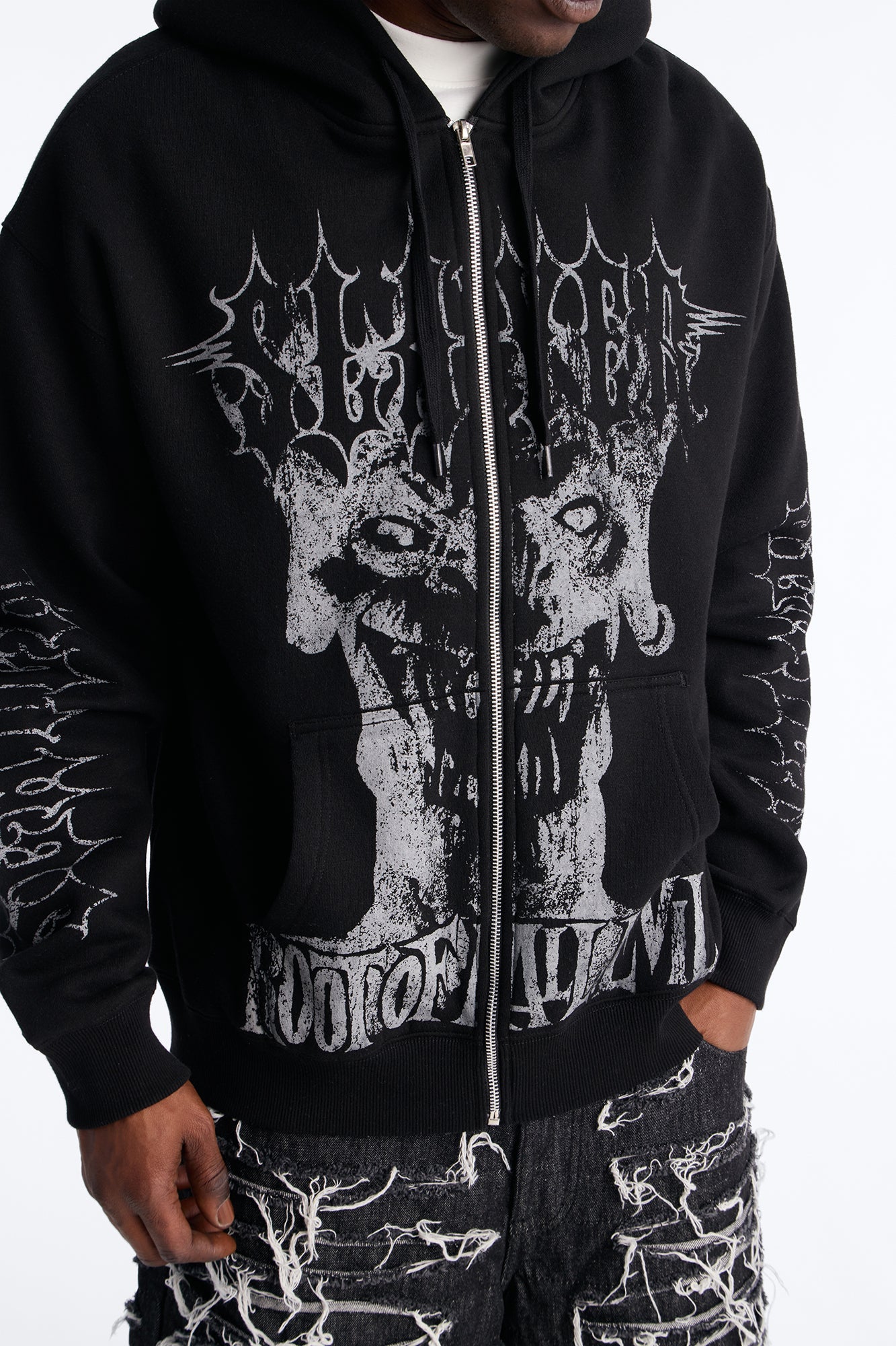 Slayer Tour 1988 Vintage Zip Hoodie - Black Wash