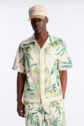 Relaxed Mediterranean Orchard Cuban Button Up Shirt - Green