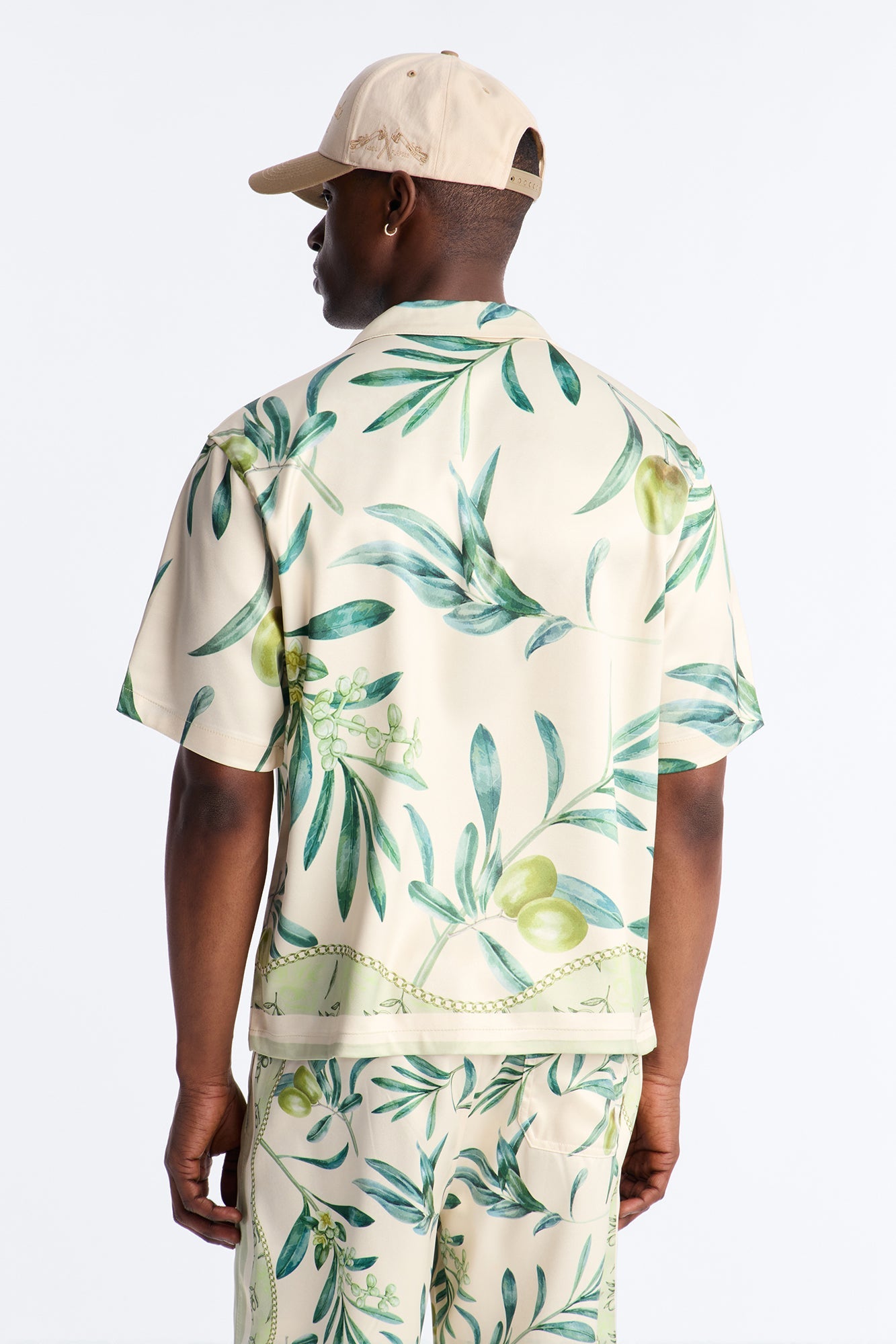 Relaxed Mediterranean Orchard Cuban Button Up Shirt - Green