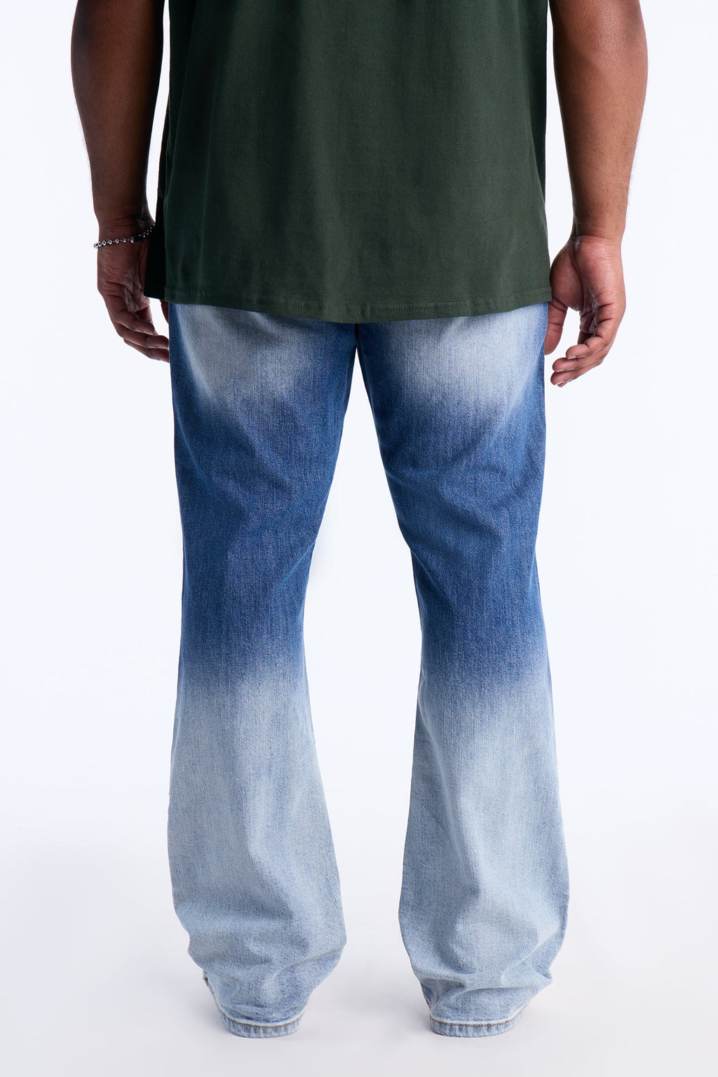 Stacked Skinny Flare Up And Destroyed Jean - Light Blue Wash