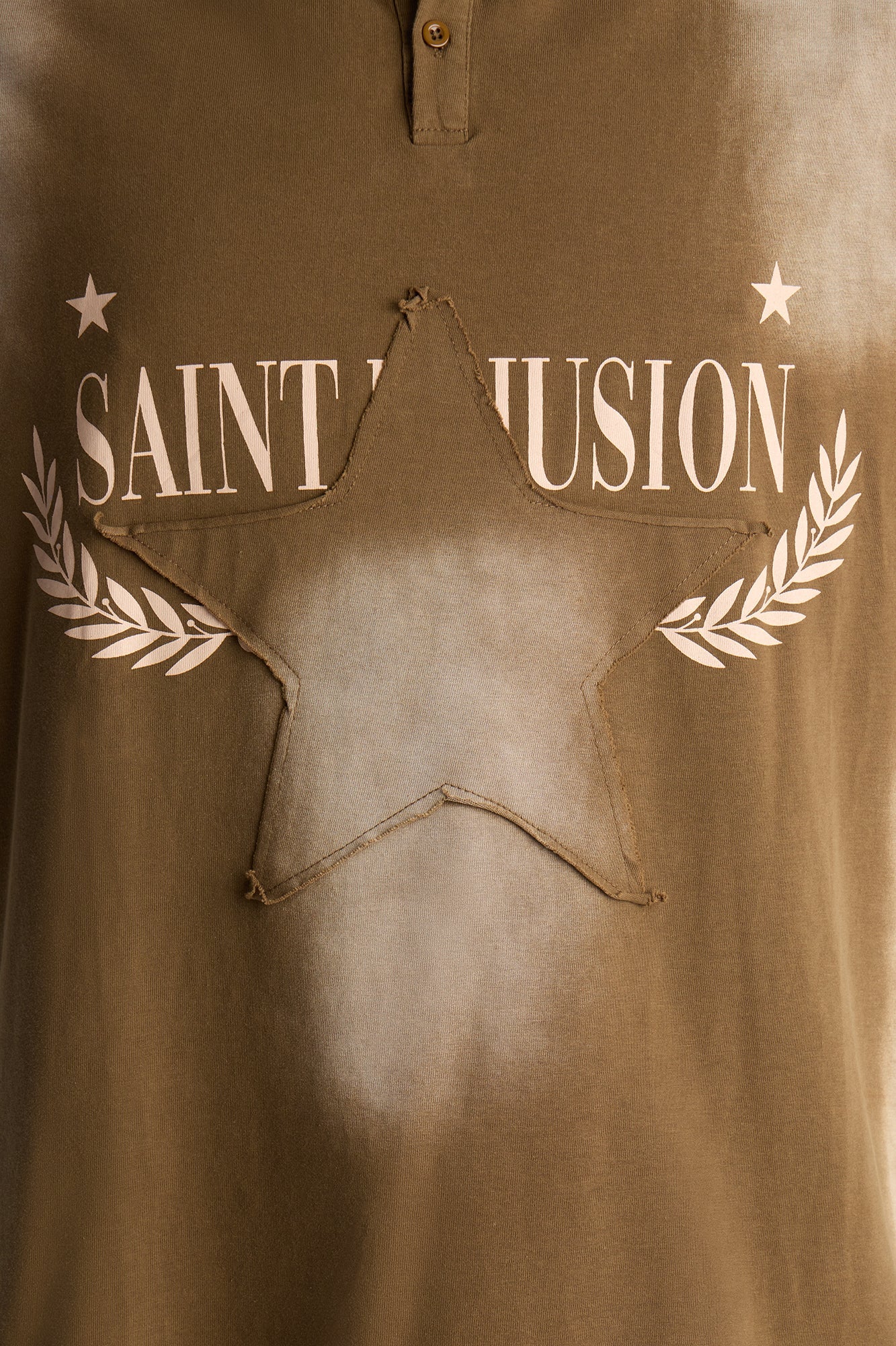 Stars And Saints illusion Short Sleeve Knit Polo - Brown