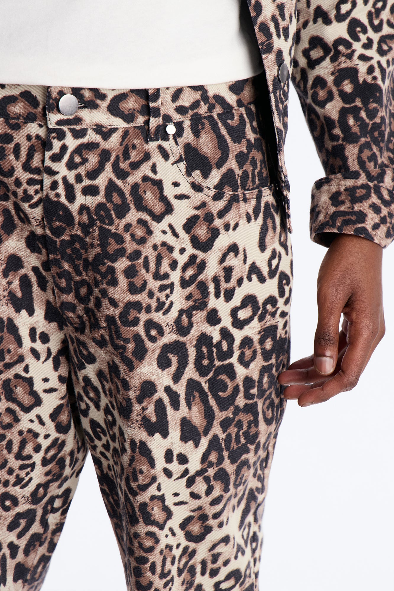 Straight Flare Marcy Wild Leopard Print Pant - Brown