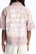 Cropped Gotta Move Flannel Button Up Shirt - Purple