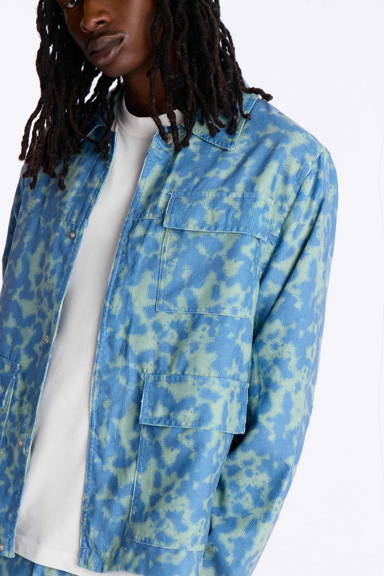 Terrain Drip Textured Chore Jacket - Blue