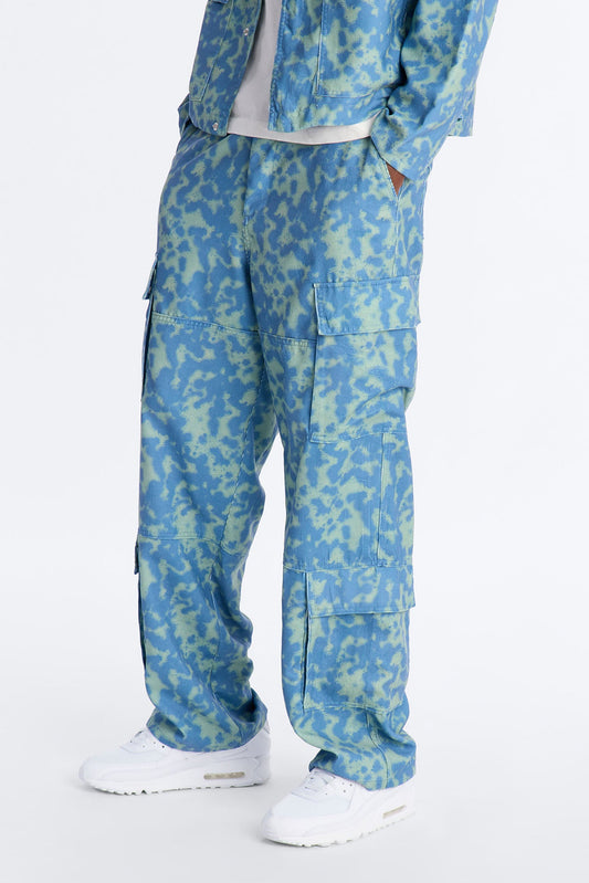Baggy Terrain Drip Textured Pant - Blue
