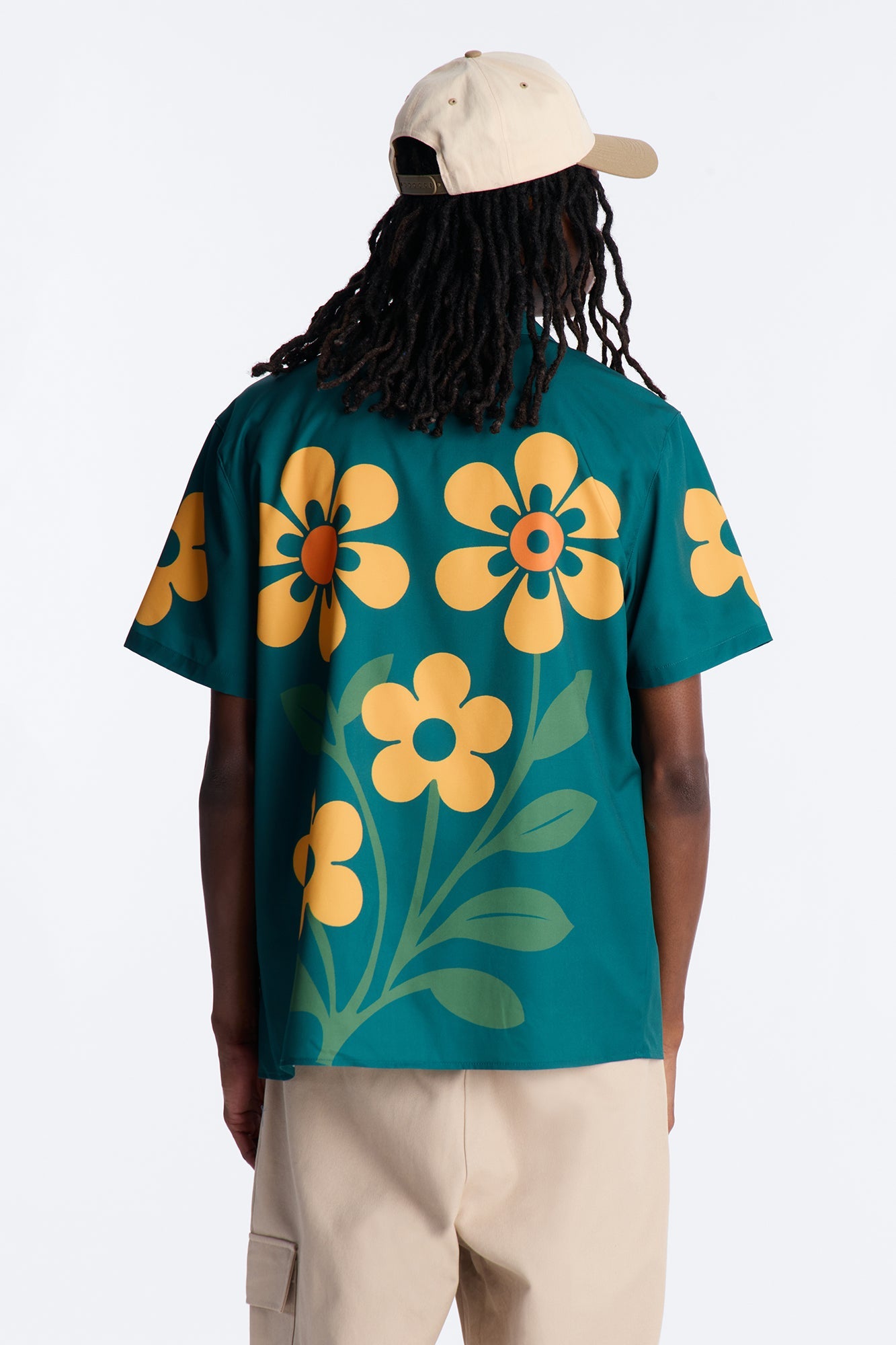 Relaxed Forest Bloom Button Up Shirt - Green