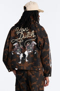Von Dutch Rodeo Faux Pony Hair Work Jacket - Brown