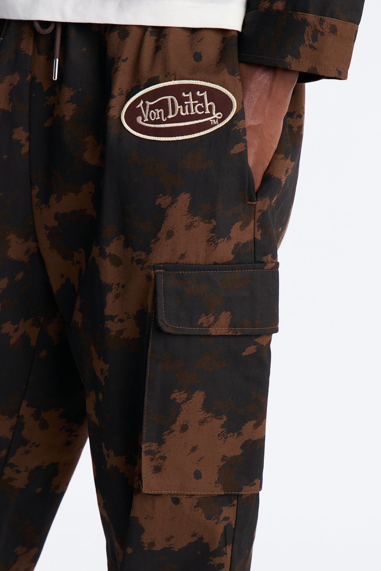 Von Dutch Rodeo Faux Pony Hair Baggy Pant - Brown