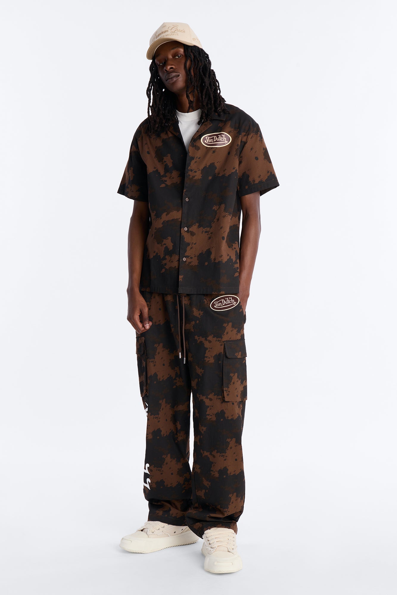 Von Dutch Rodeo Dual Cuban Button Up - Brown