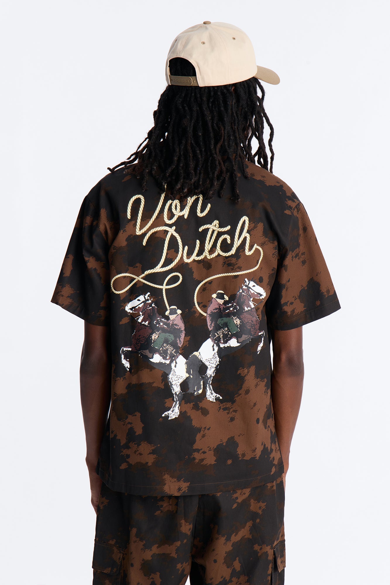 Von Dutch Rodeo Dual Cuban Button Up - Brown