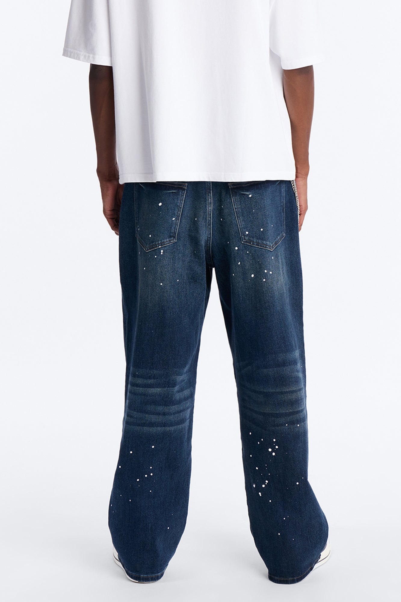 In The Paint Splat Baggy Jeans - Dark Wash
