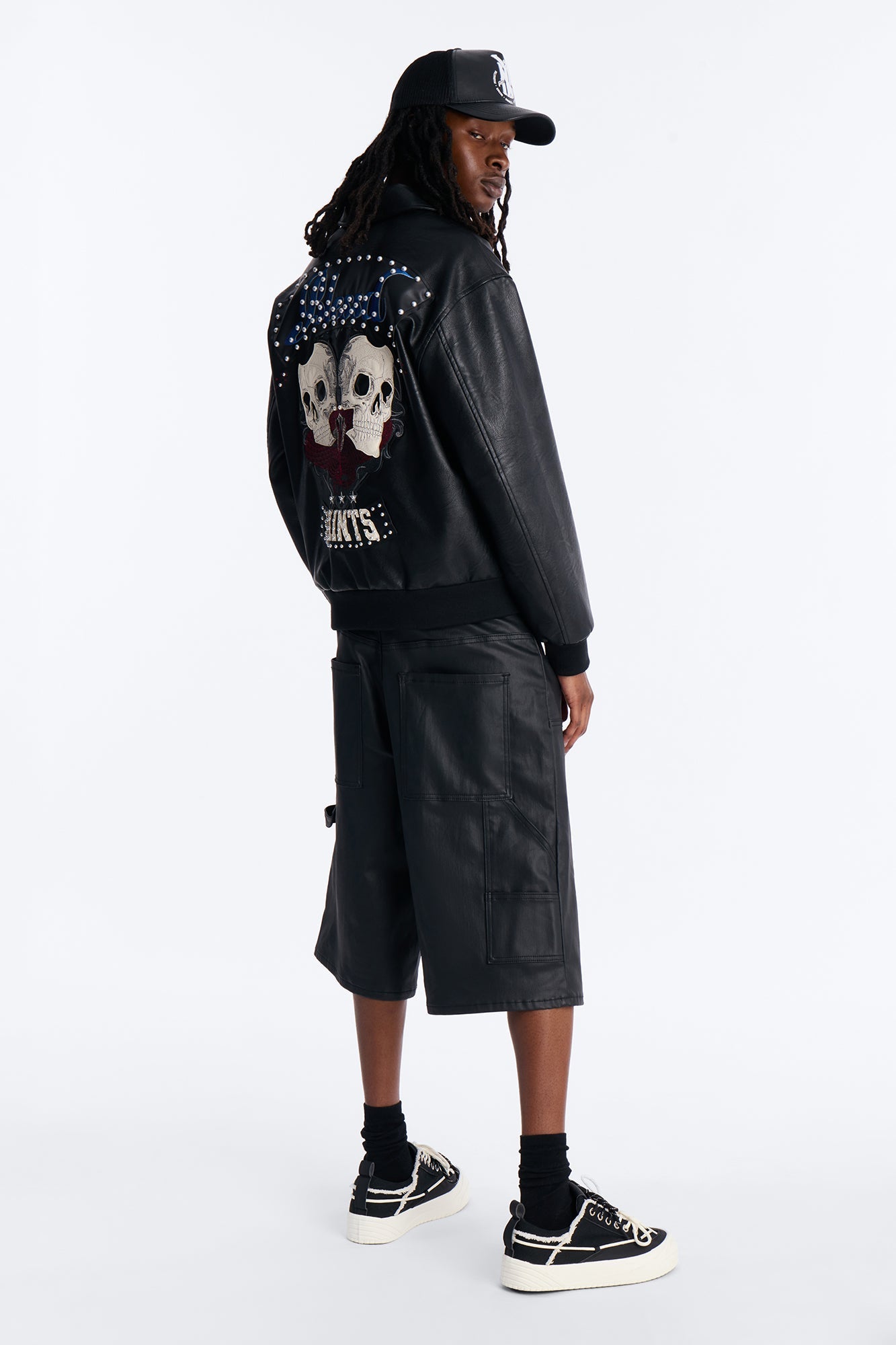 Baggy Liquid Coated Waxed Short - Black