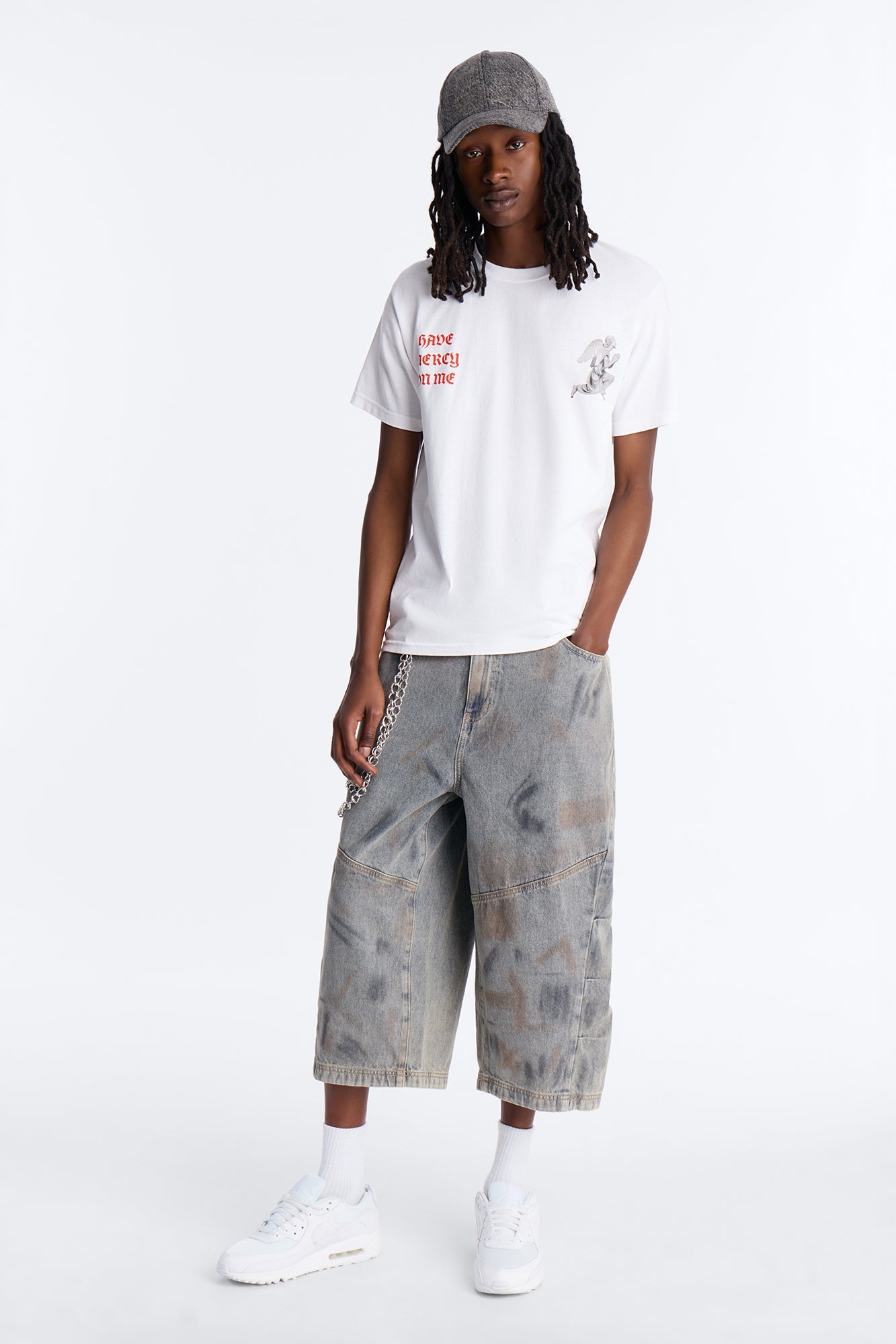 Pray For Me Angels Short Sleeve Tee - White