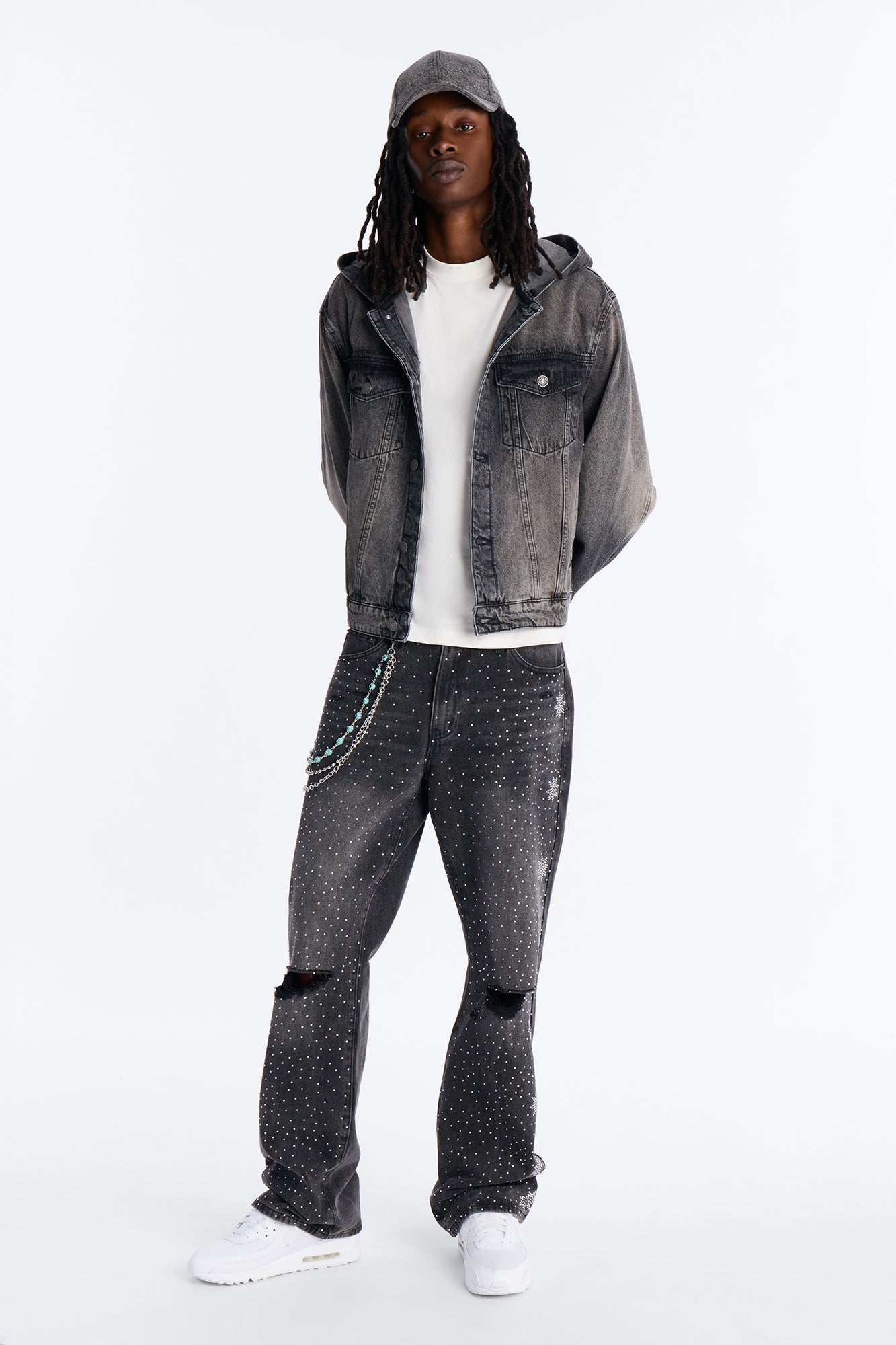 Shrunken Off Duty Denim Trucker Jacket - Black Wash
