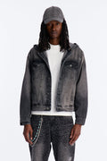 Shrunken Off Duty Denim Trucker Jacket - Black Wash