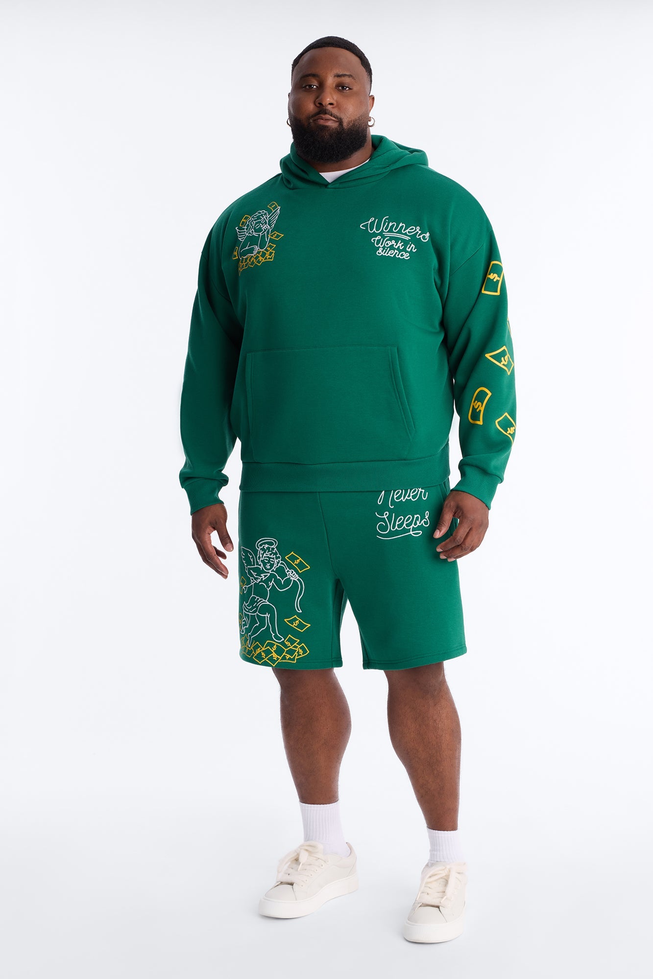 Paper Chasers Chain Stitch Sweatshorts - Green