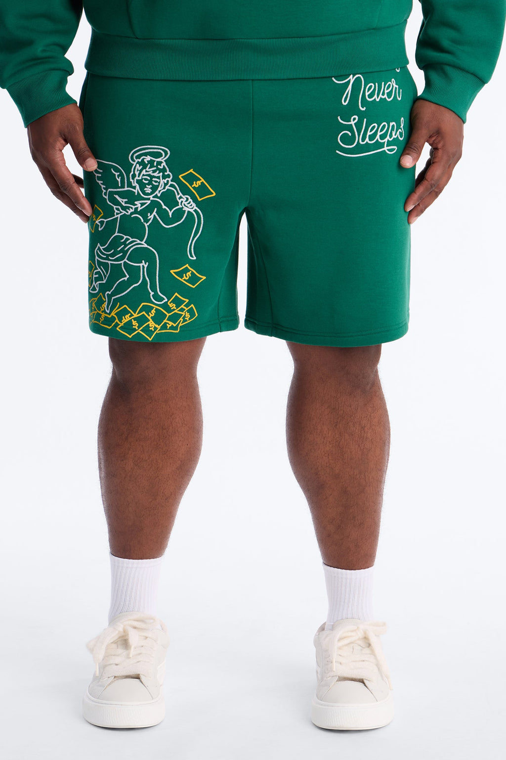 Paper Chasers Chain Stitch Sweatshorts - Green