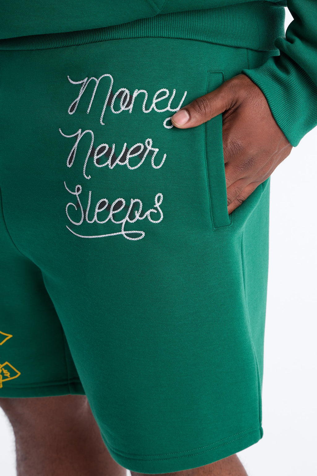 Paper Chasers Chain Stitch Sweatshorts - Green