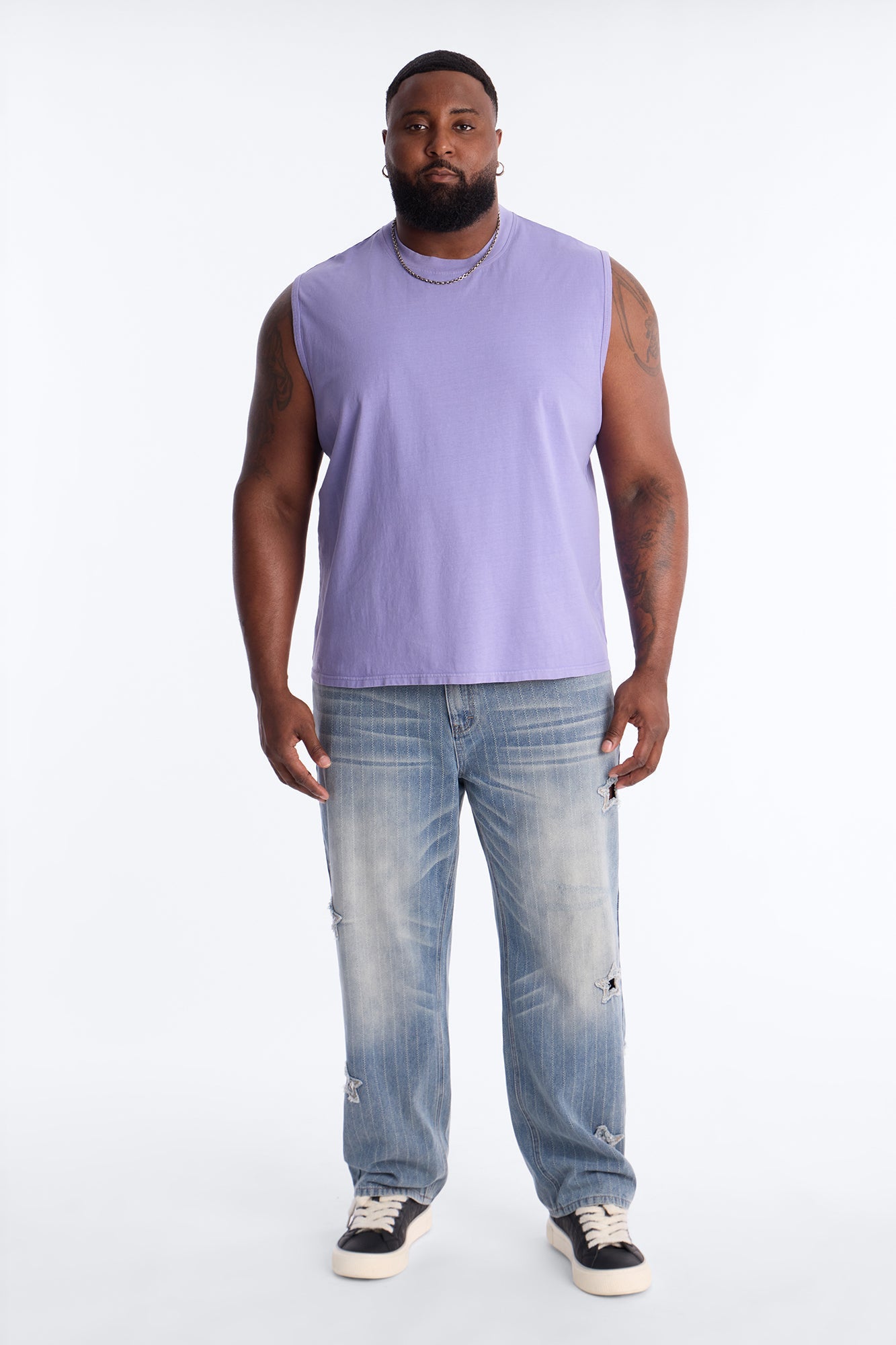 Cropped Muscle Tee - Lavender