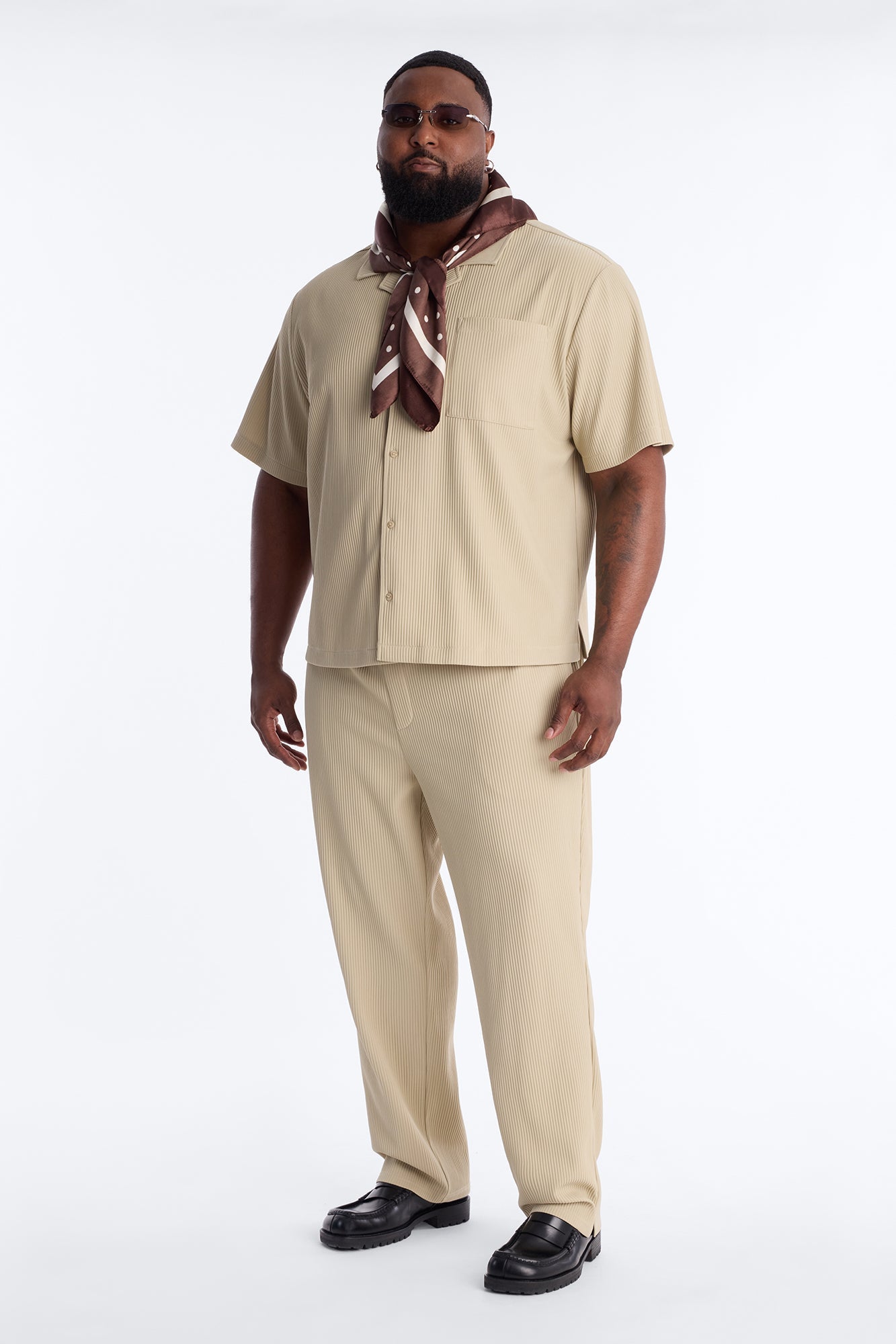 Show Up Short Sleeve Cuban Shirt - Stone