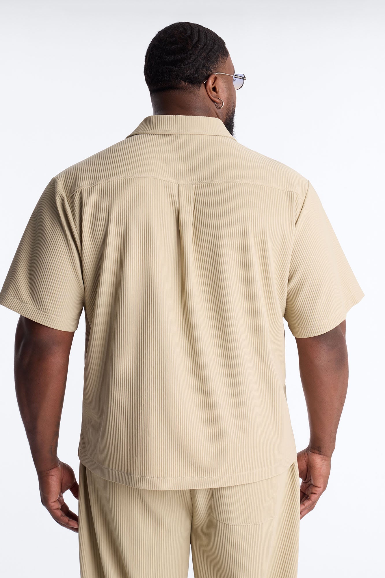 Show Up Short Sleeve Cuban Shirt - Stone