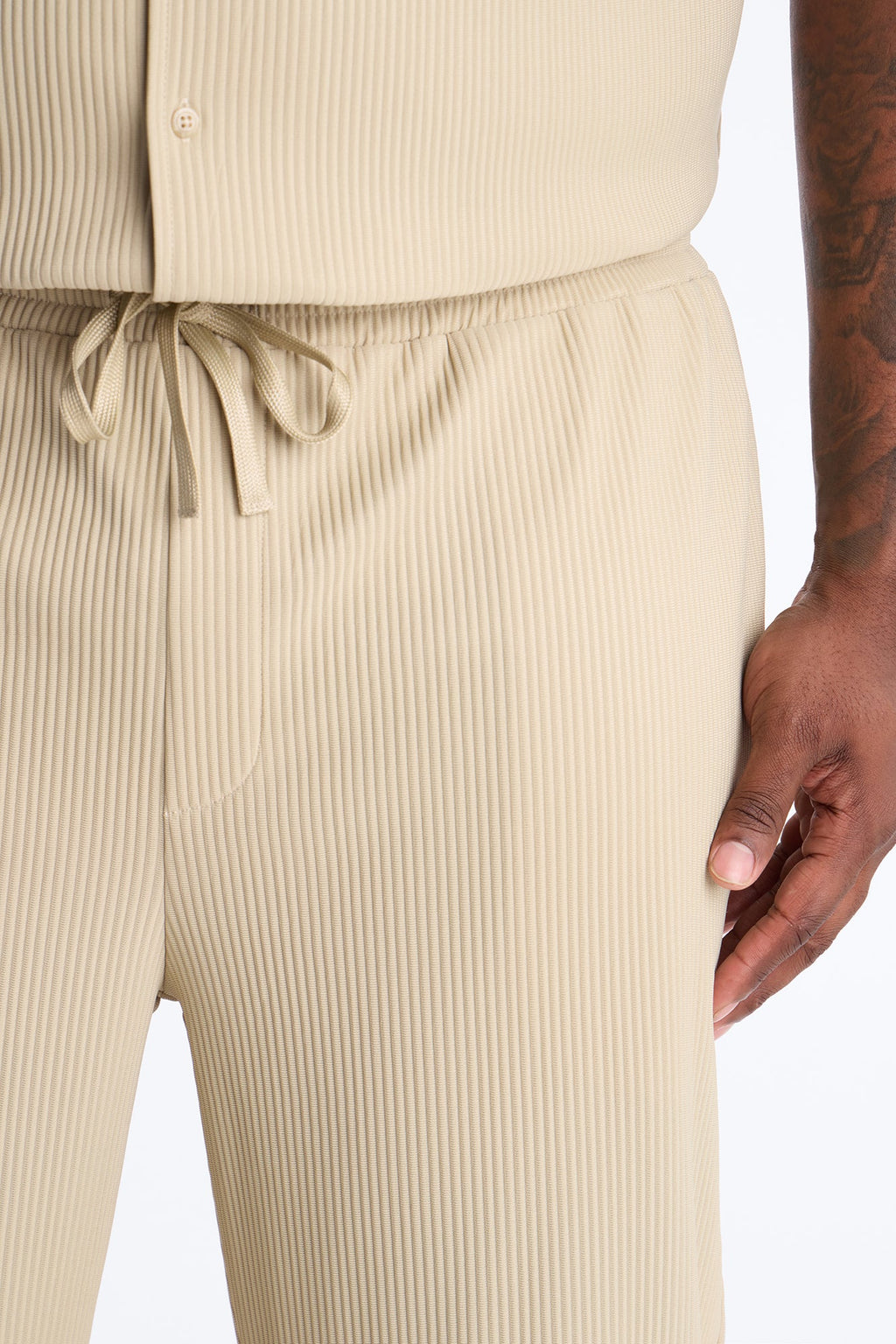 Show Up Slim Slit Pants - Stone