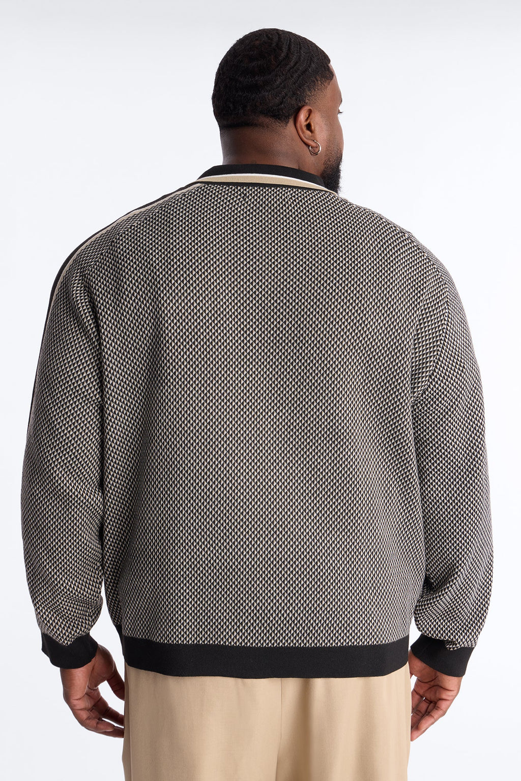 Ashford Knitted Long Sleeve Polo - Black