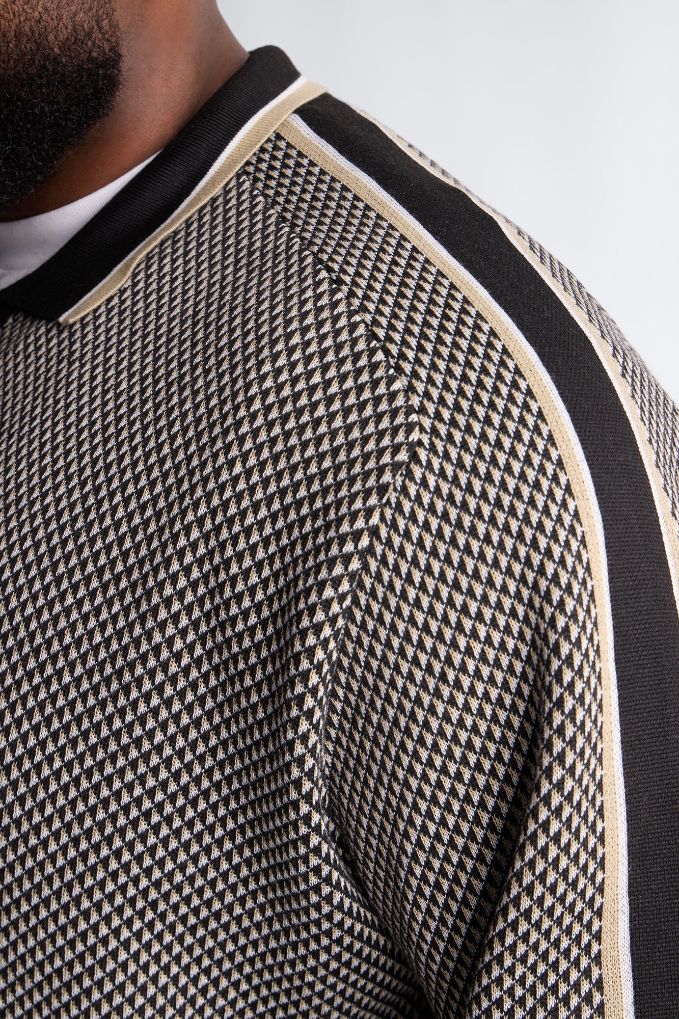 Ashford Knitted Long Sleeve Polo - Black