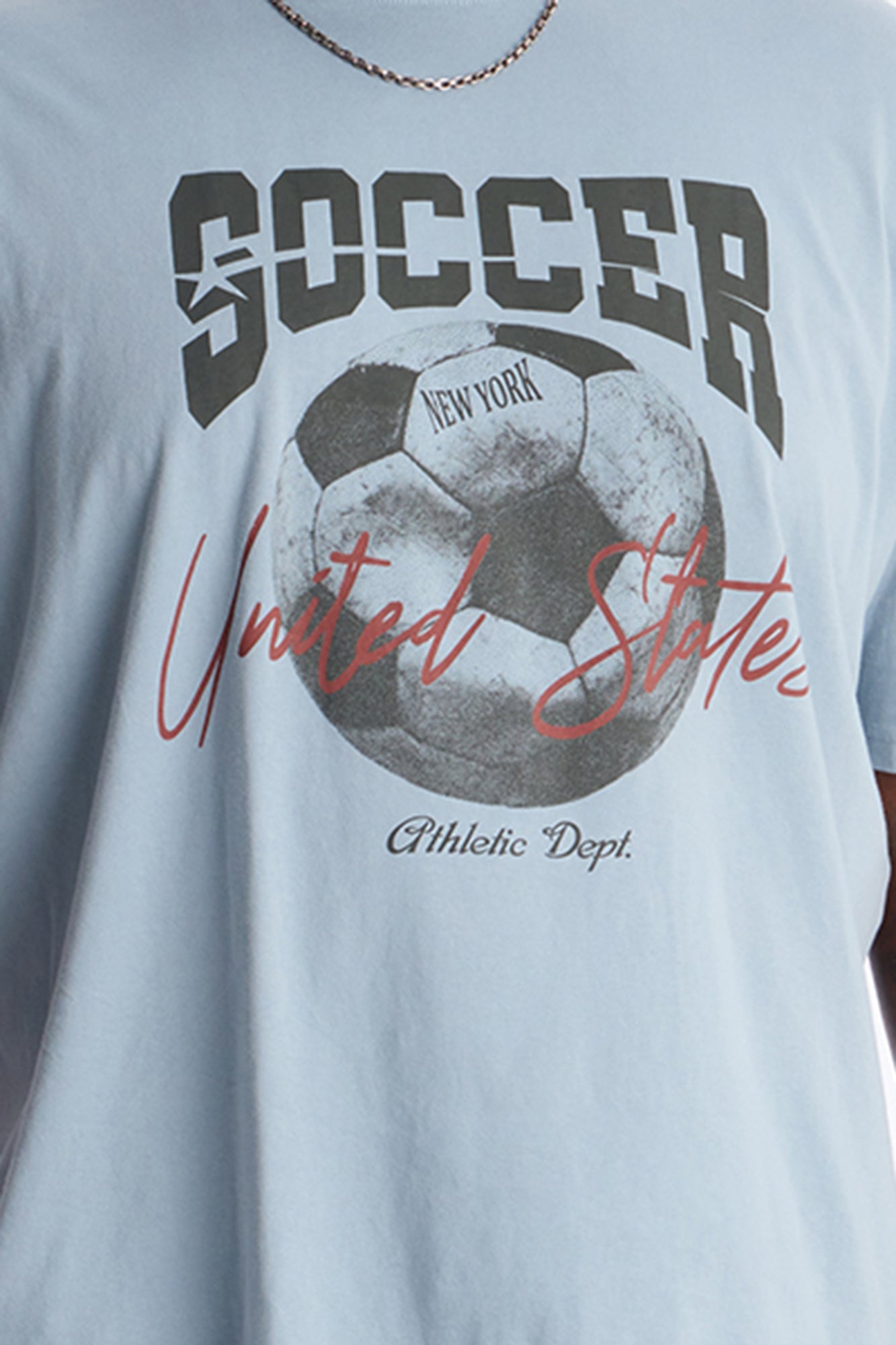 Soccer USA Oversized Short Sleeve Tee - Light Blue