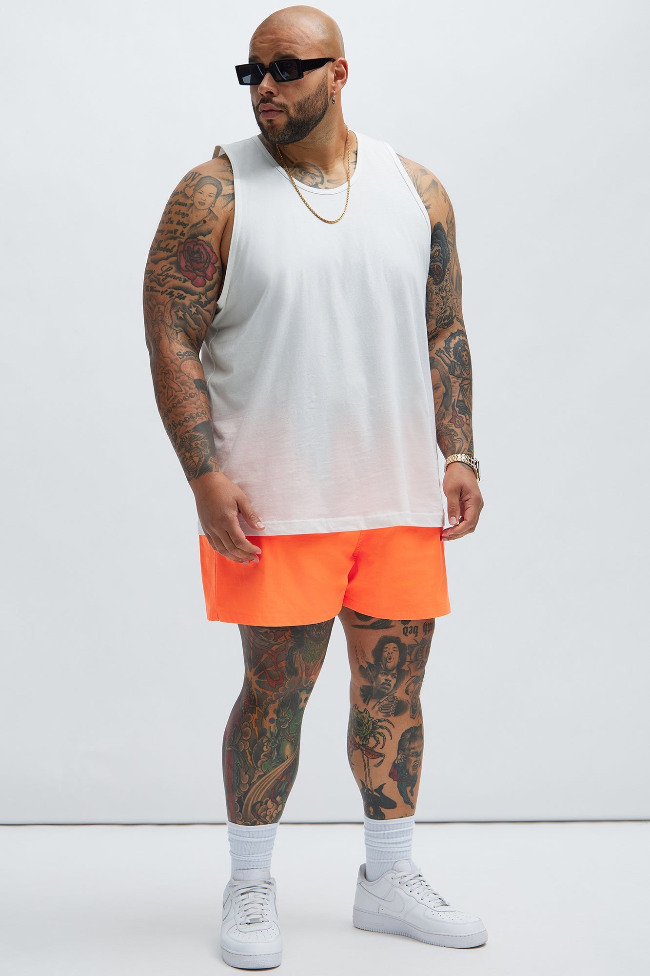 Montez Stretch Swim Trunk 4″ - Orange