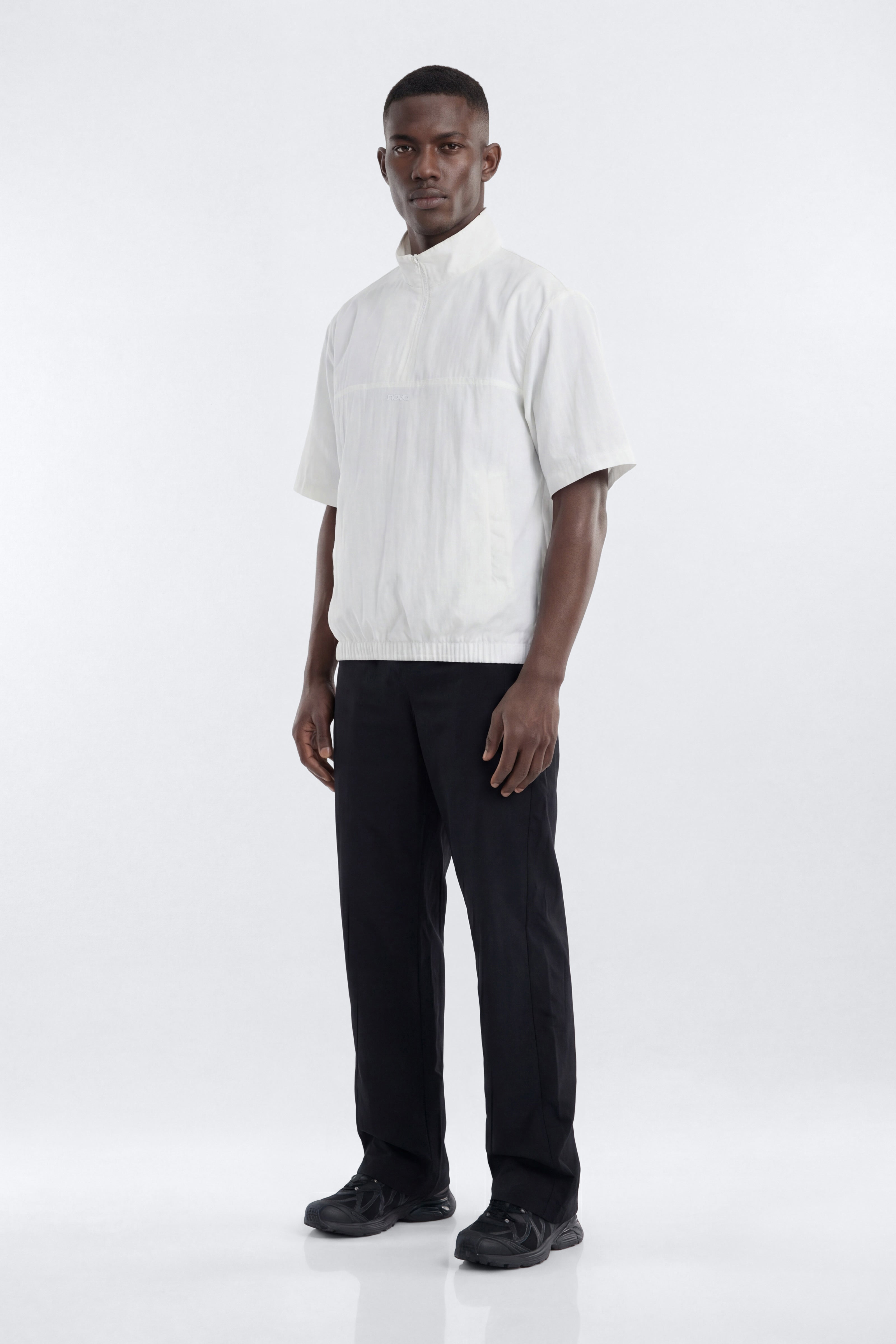 CoreNylon Short Sleeve Quarter Zip Jacket Top - Bright White
