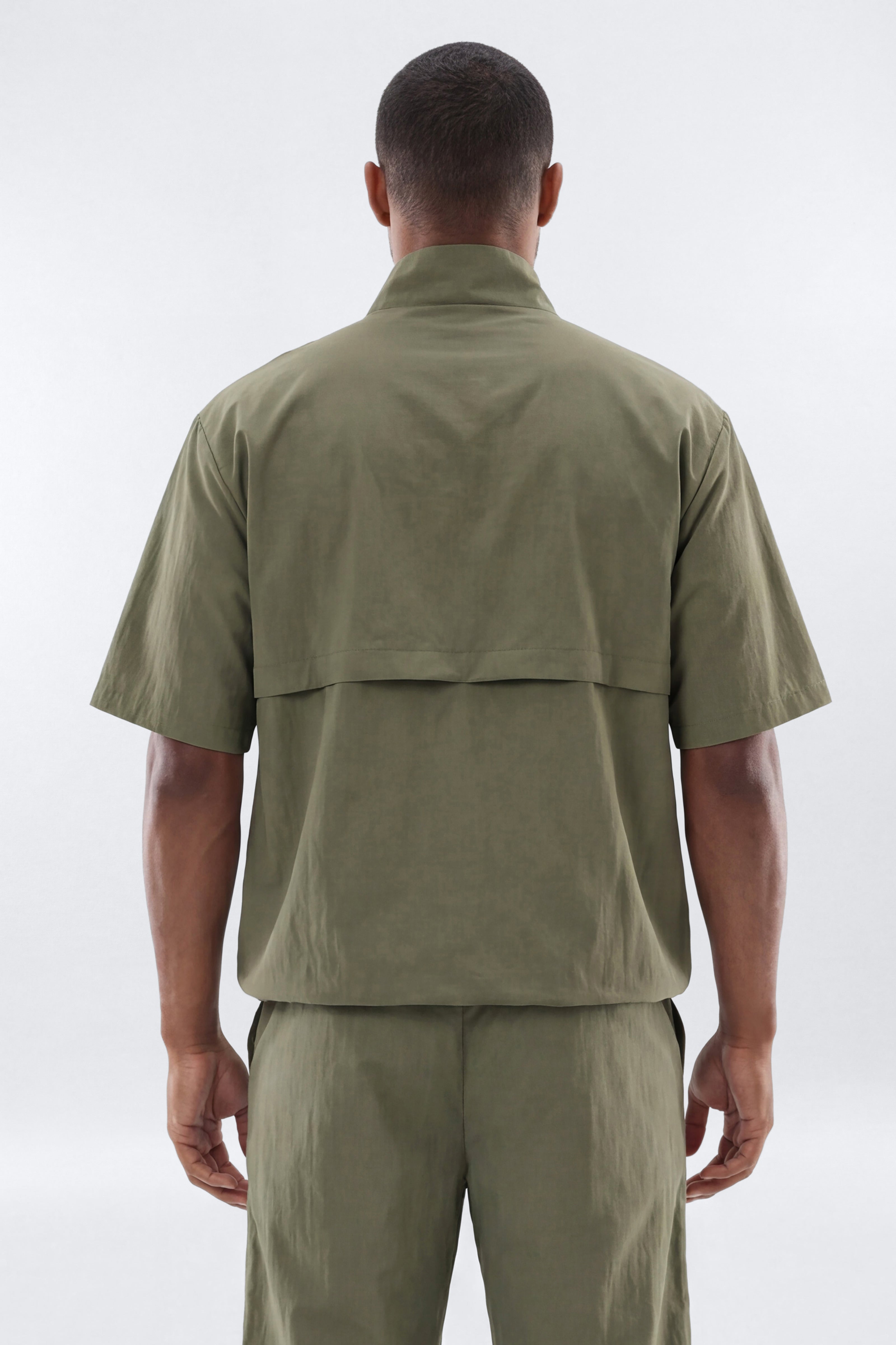 CoreNylon Short Sleeve Quarter Zip Jacket Top - Moss