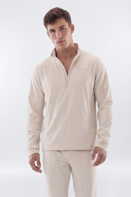 ActiveNylon™ Half Zip Pullover Jacket - Oat Milk