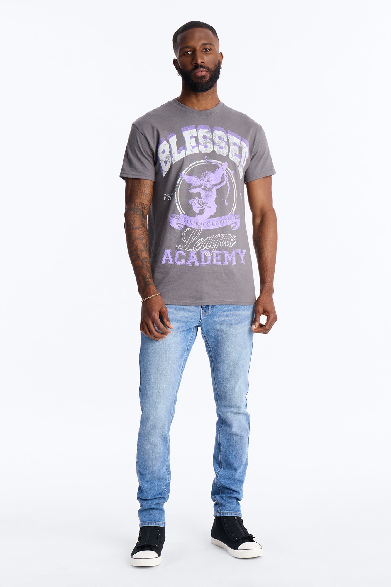 Blessed Academy Short Sleeve Tee - Charcoal