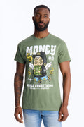 Money Heals Everything Short Sleeve Tee - Olive