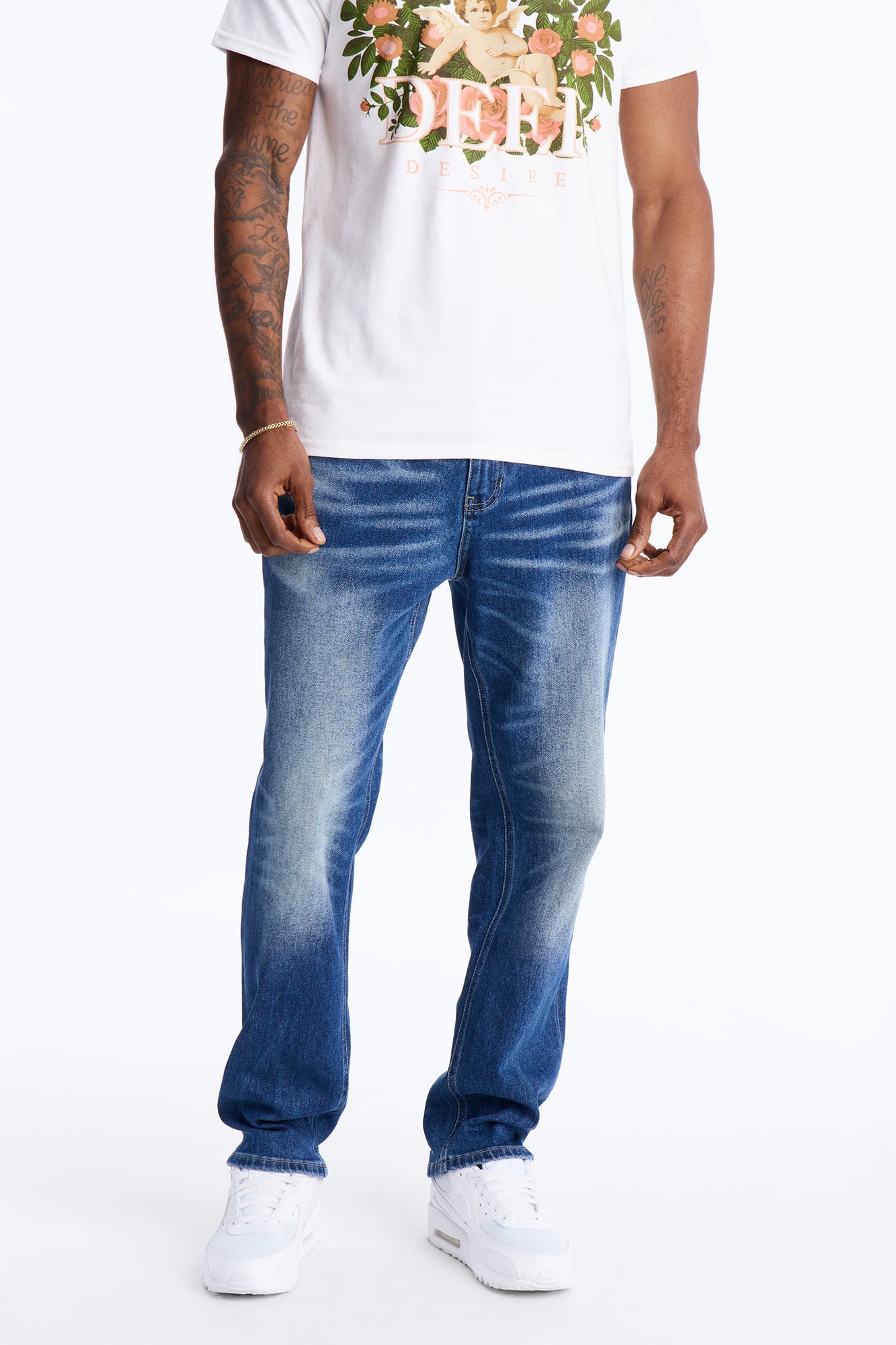 With It Slim Jeans - Medium Blue Wash