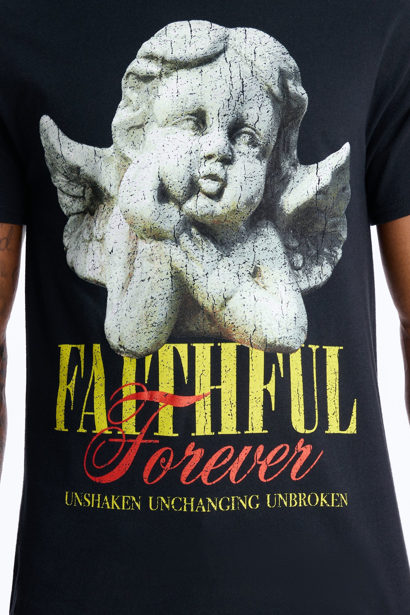 Faithful Forever Angel Short Sleeve Tee - Black