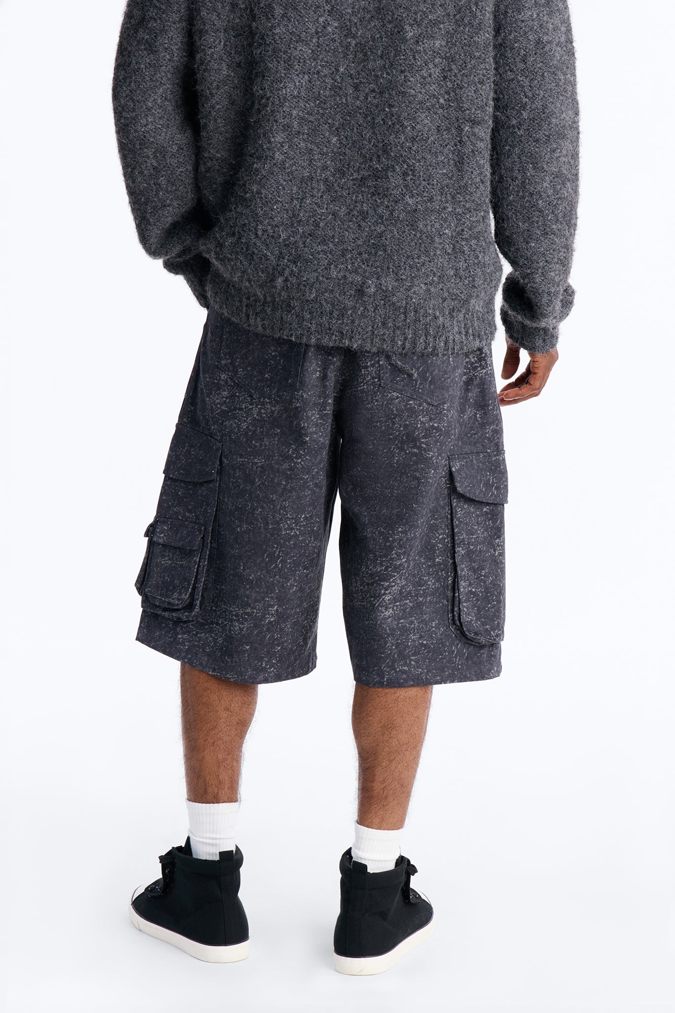 Baggy Mental State Cargo Short - Charcoal