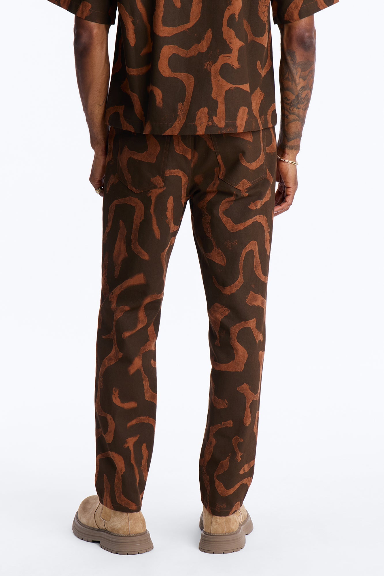 Slim Drizzled Pant - Rust
