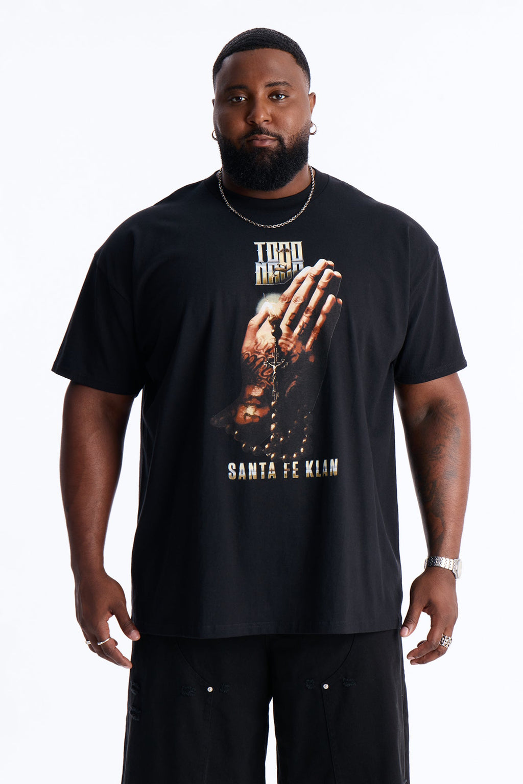 Santa Fe Klan Praying Hands Short Sleeve Tee - Black