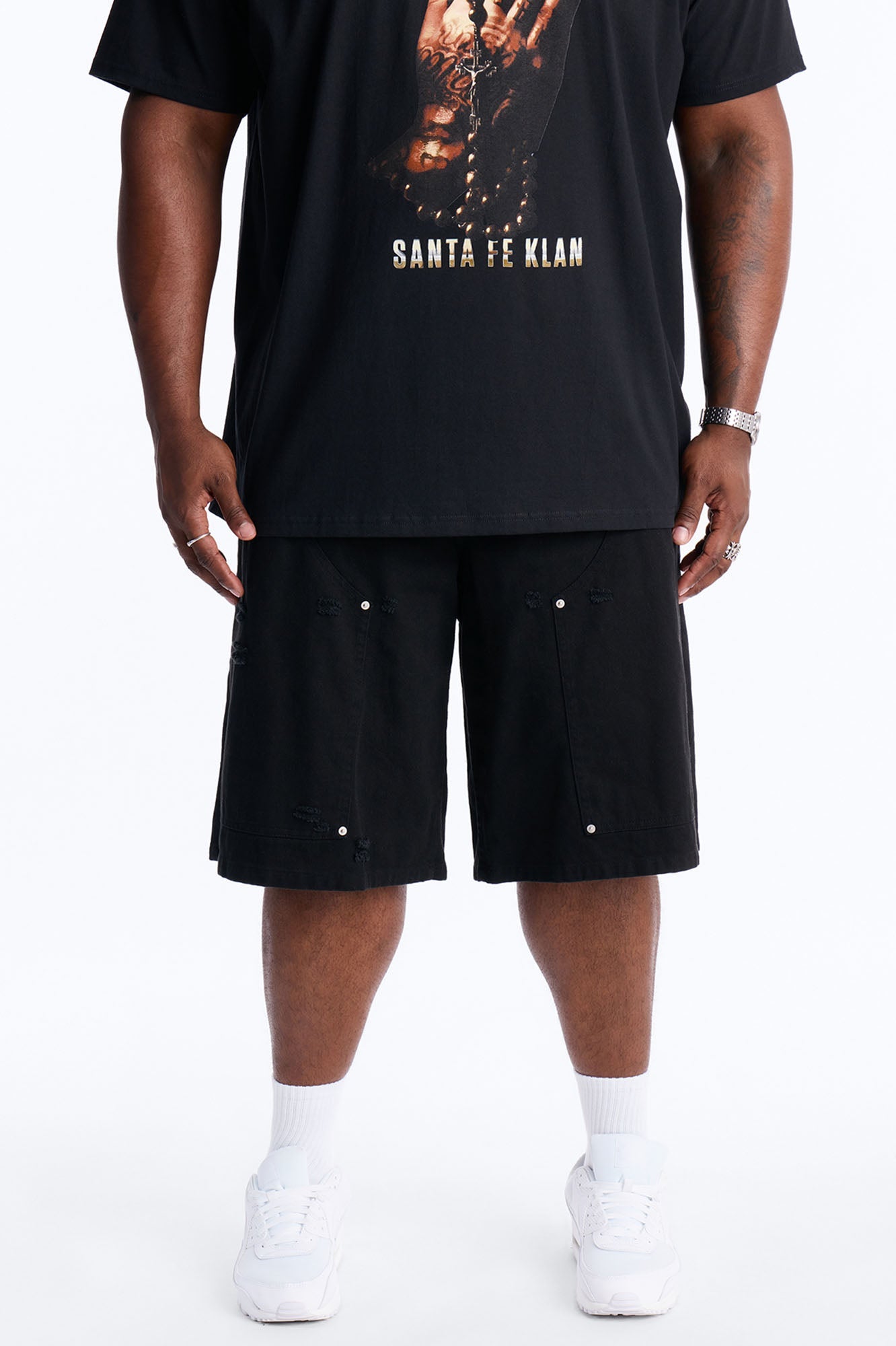 Baggy Mirage Zone Paneled Short - Black